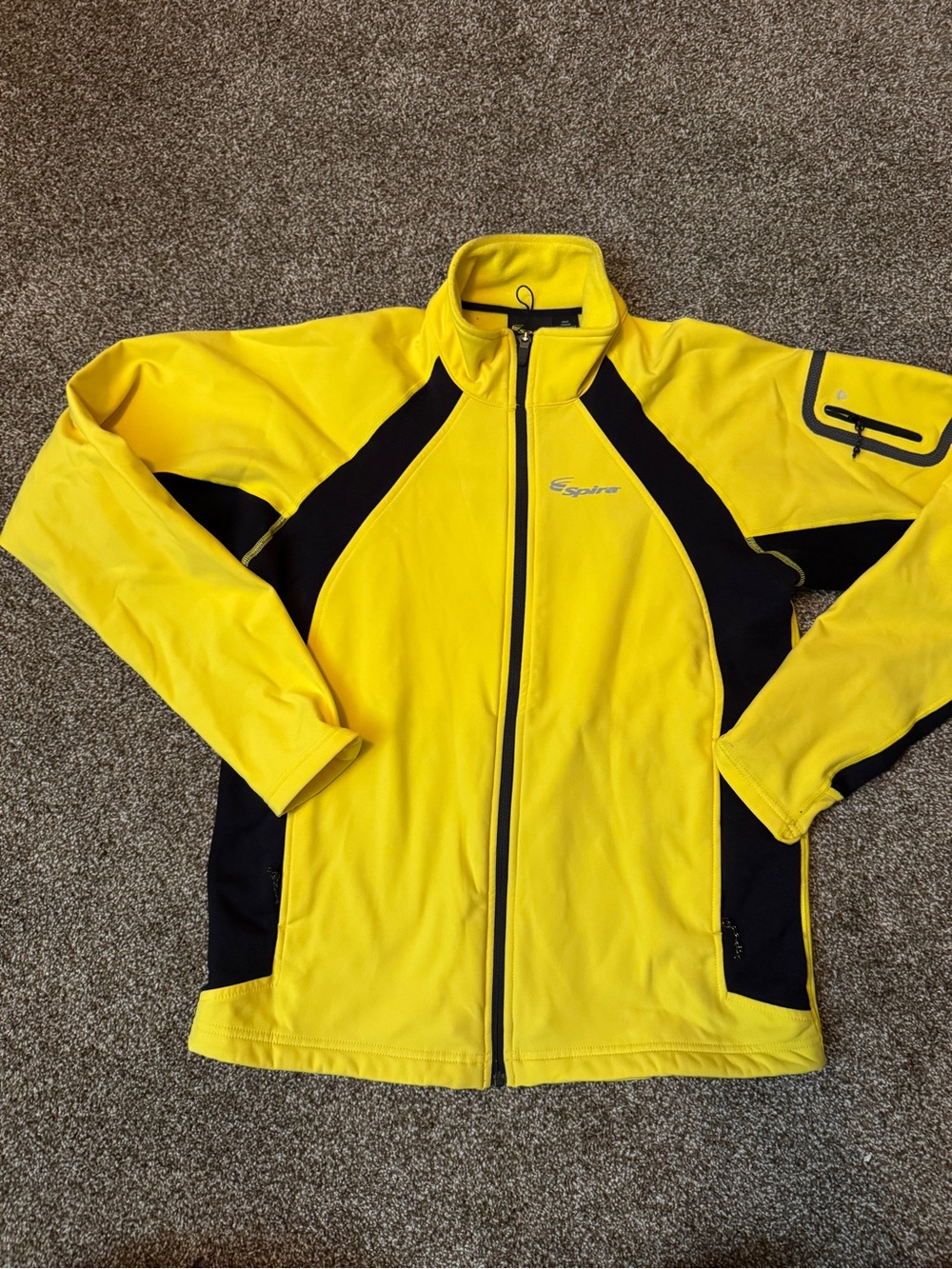 Spira Men's Running Full‑Zip Jacket in Yellow/Black Size Medium